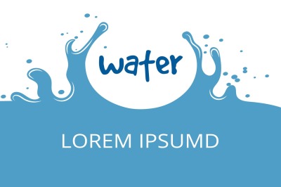 Pure water vector template in blue and white