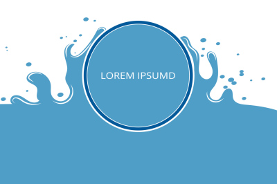 Pure water vector template in blue and white