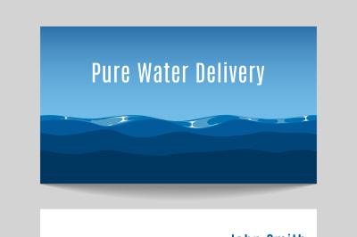 Pure water delivery business card template