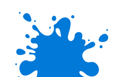 Blue vector water splash isolated over white