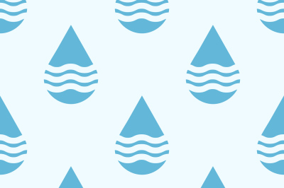 Blue vector water drops seamless pattern