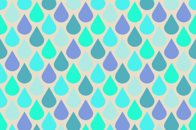 Teal and purple water drops seamless pattern