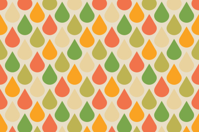 Vector drops seamless pattern in fall colors