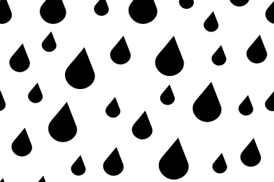 Black and white vector rain drops seamless pattern