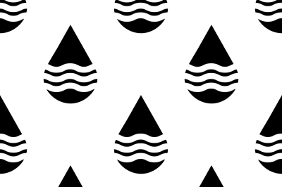 Black and white vector water drops seamless pattern