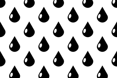 Black and white vector water drops seamless pattern