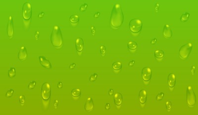 Green natural background with water drops