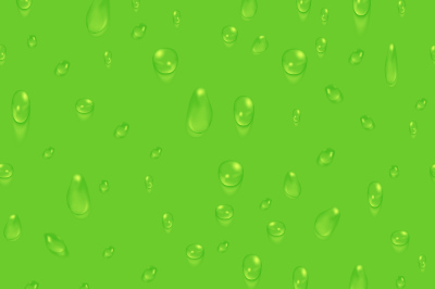 Green natural seamless background with water drops