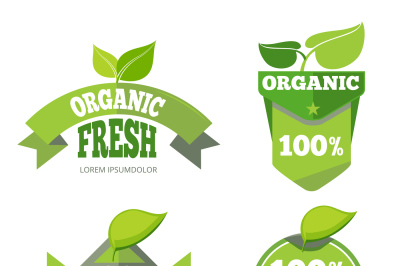 Natural green organic eco labels set