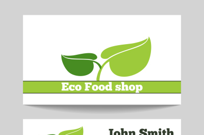 Organic eco food shop business card