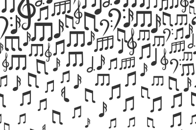 Music vector background with falling musical notes