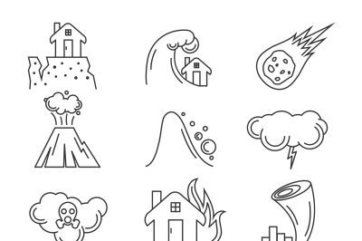 Natural disaster vector icons