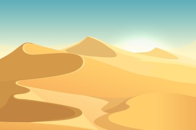 Desert dunes vector egyptian landscape background