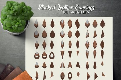 Stacked Earring SVG, Stacked Earrings Bundle SVG, Pendant svg, Leather