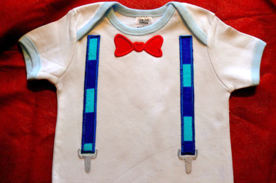 Bow Tie and Suspenders | Applique Embroidery