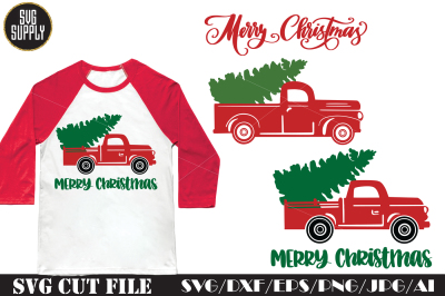 Christmas Tree Truck SVG Cut File