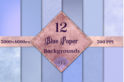 Blue Paper Backgrounds - 12 Image Set