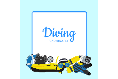 Vector underwater diving elements