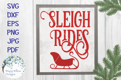 Sleigh Rides Sign SVG