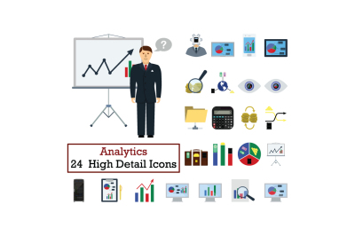 Set of 24  Analytics  Icons