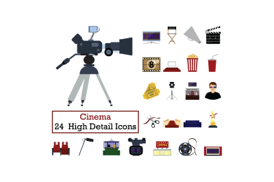 Set of 24  Cinema Icons