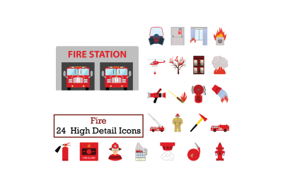 Set of 24  Fire Icons