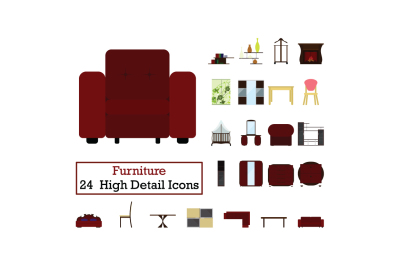 Set of 24  Furniture Icons