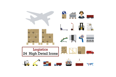 Set of 24  Logistics Icons