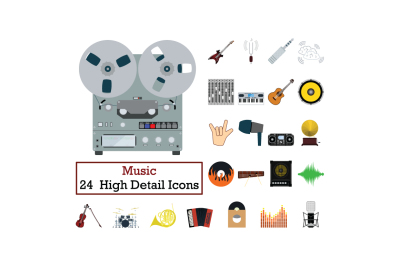Set of 24  Music Icons