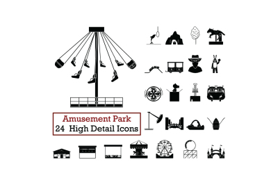 Set of 24  Amusement Park Icons