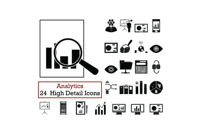 Set of 24  Analytics  Icons