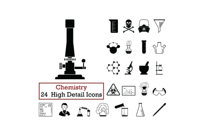 Set of 24 Chemistry Icons