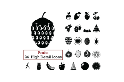 Set of 24  Fruit Icons