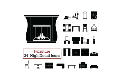 Set of 24  Furniture Icons