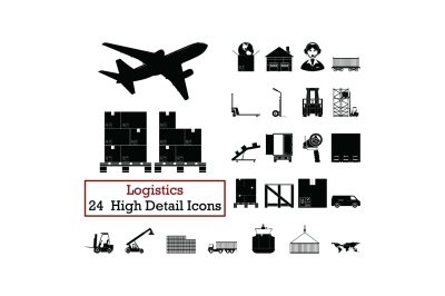 Set of 24  Logistics Icons