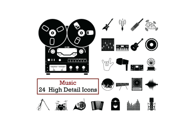 Set of 24  Music Icons