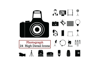 Set of 24 Photography Icons