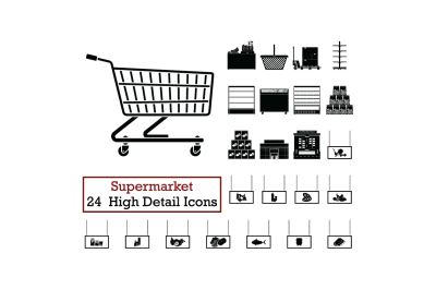 Set of 24 Supermarket Icons