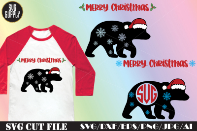 Christmas Bear SVG Cut File