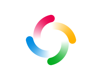 Circle logo. Circled spiral, swirl universal color logotype. Abstract 