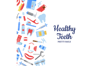 Vector flat style teeth hygiene background