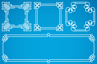 Chinese decorative vector frames and borders with oriental ornament