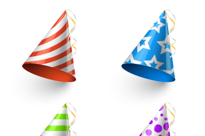 Birthday party funny hats vector photo booth templates