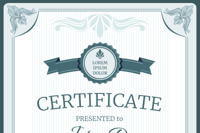 Certificate, diploma vector template design