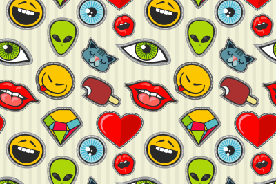 Vector cartoon patch seamless pattern