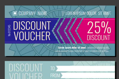 Modern vector gift coupon card voucher template