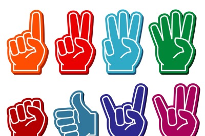 Foam fingers vector set