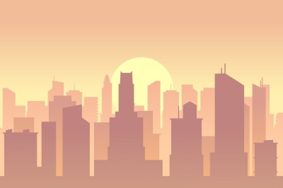 Vector city flat skyline