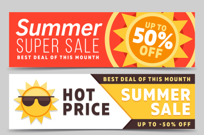 Super sale summer vector banners