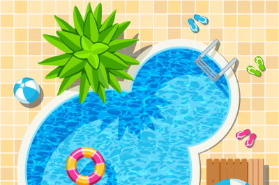 Top view relax swimming pool vector